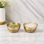 Brass Embossed Design Prasad Bowl Set (1 Inch) Vedansh Craft