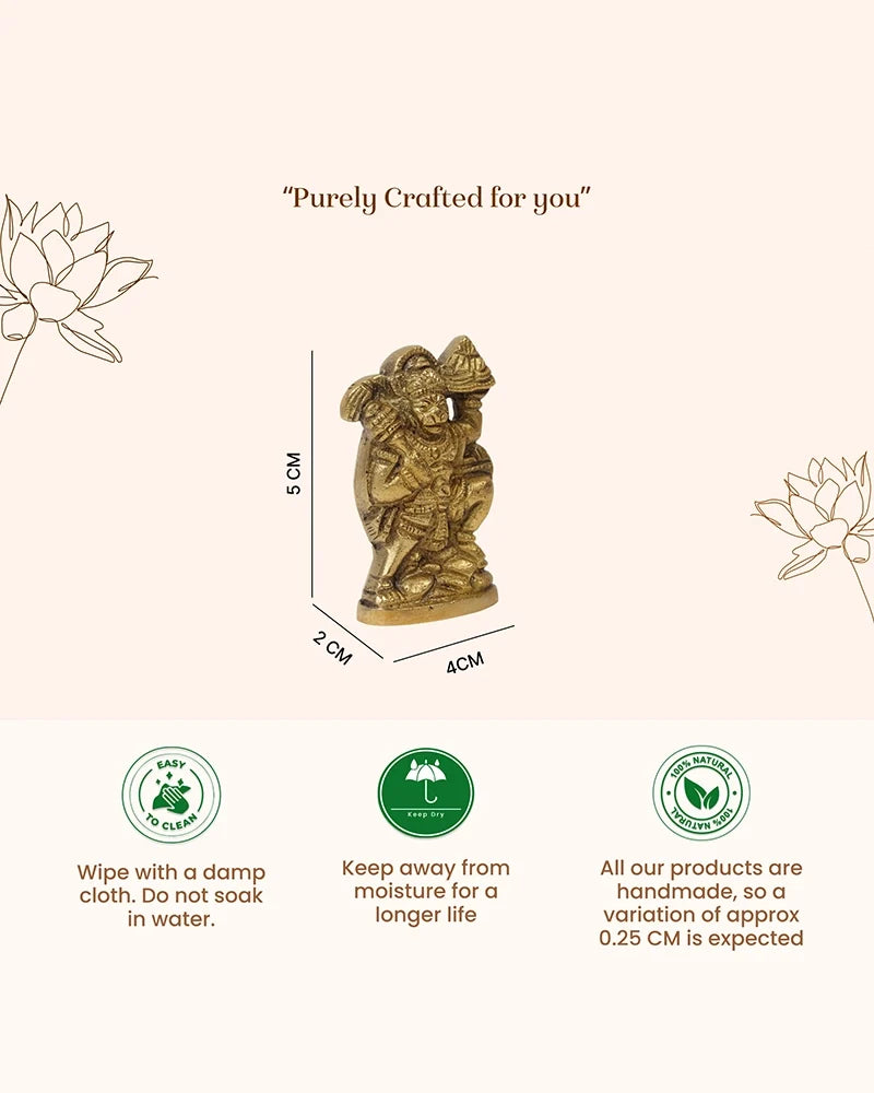 Pure Brass Hanuman Ji Idol for Home Temple and Spiritual Decor