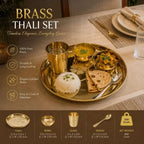 Brass Floral Thali/Dinner Set (990 Gram) Vedansh Craft