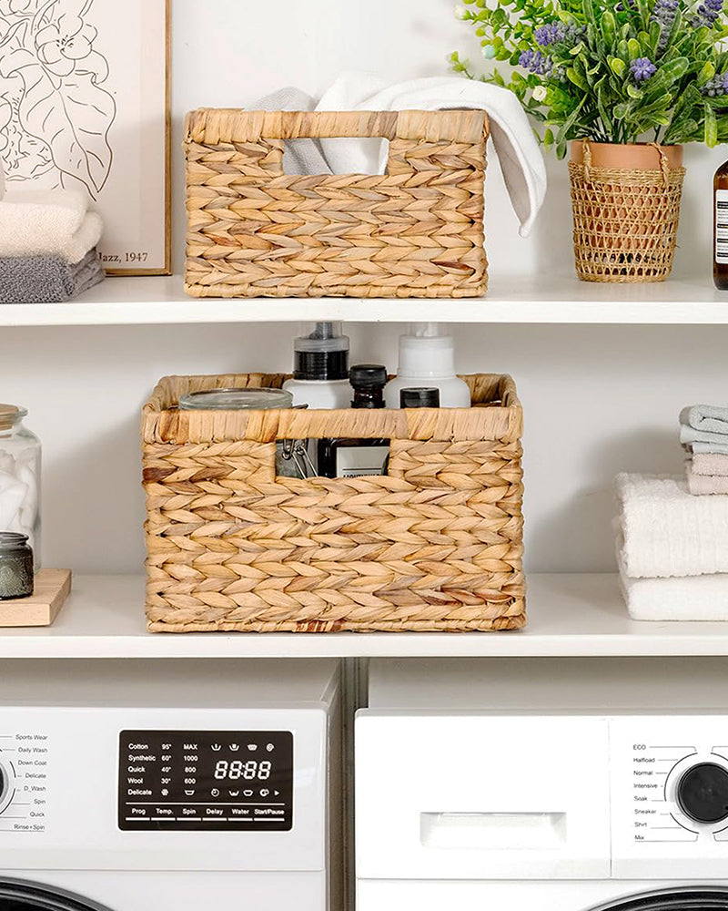 Multi-Purpose Water Hyacinth Storage Basket for Wardrobe, Clothes, and Shelves