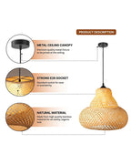 Handmade Bamboo Hanging Light for Living Room and Bedroom