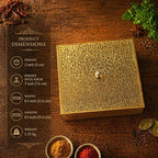 Brass Square Masala Daani / Spice Box (2 Inch) Vedansh Craft