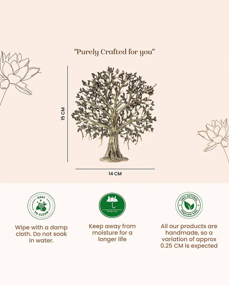 Pure Brass Tree of Life Kalpavriksha Idol for Pooja and Home Decoration