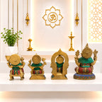 Brass Stone Work Sitting Ganesha Idol Vedansh Craft