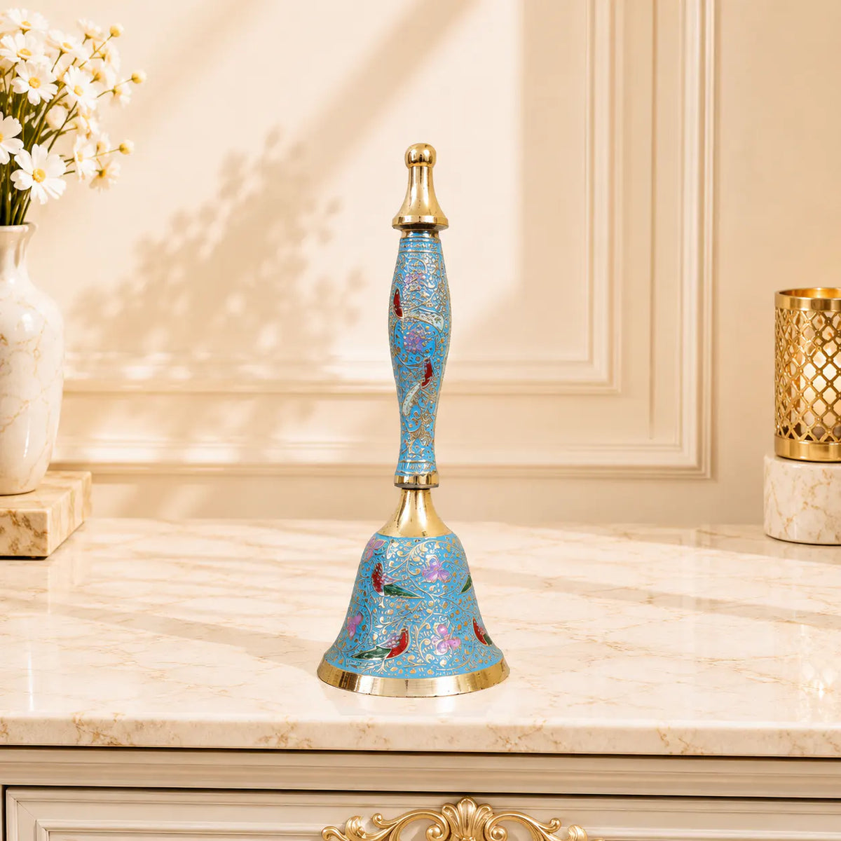 Brass Hand Painted Meenakari Handbell Vedansh Craft
