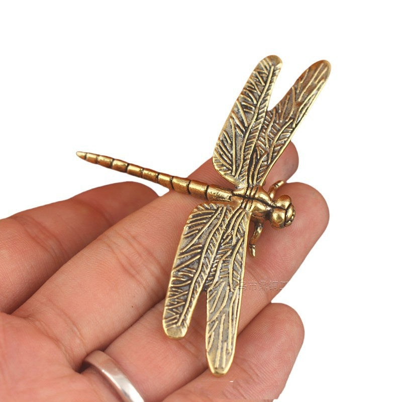 Brass Dragonfly Ornament Tea Pet