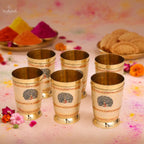 Brass Hand Painted Glass Pair Vedansh Craft