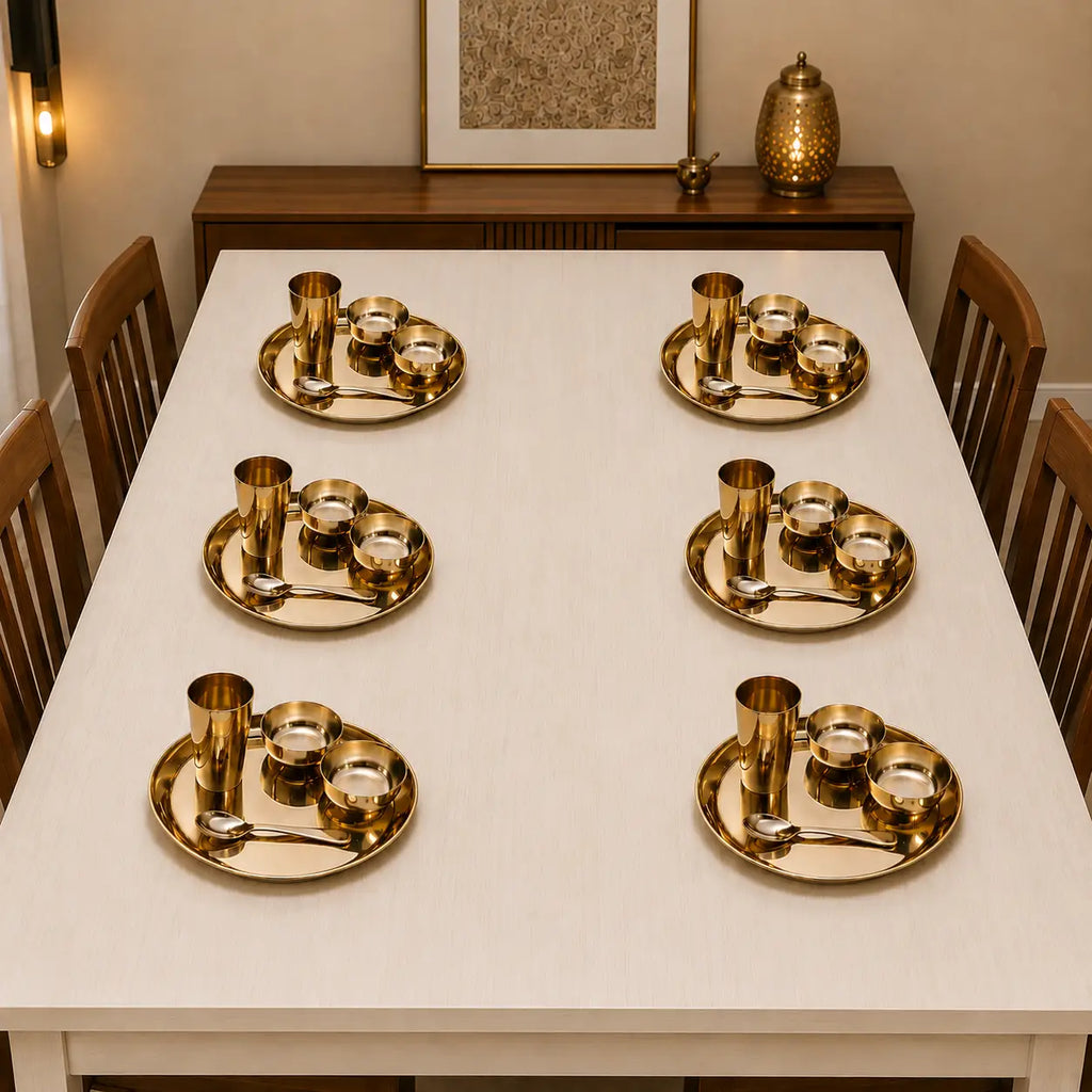 Pure Kansa/Bronze Thali/Dinner Set (1.6 Kg) Vedansh Craft