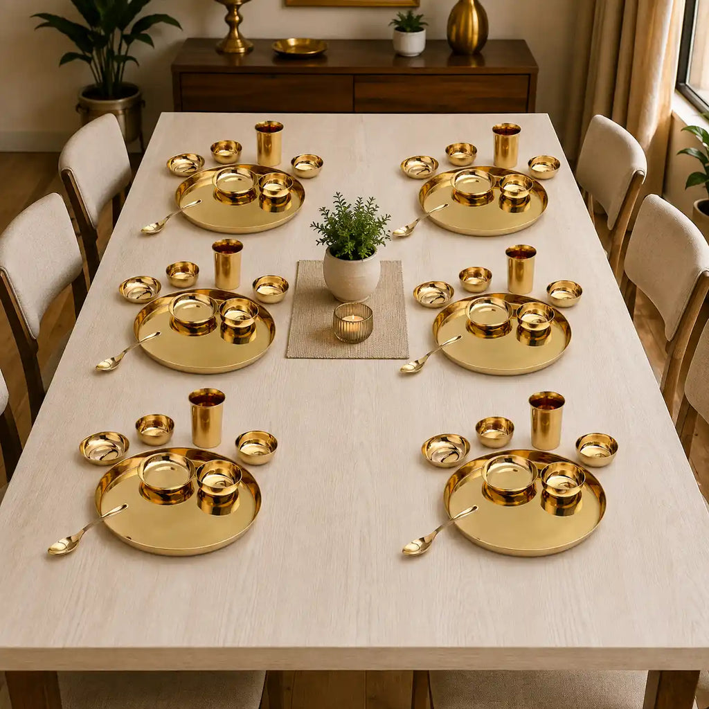 Pure Kansa/Bronze Thali/Dinner Set (1.9 Kg) Vedansh Craft