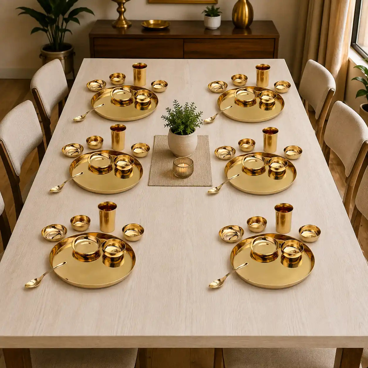 Pure Kansa/Bronze Thali/Dinner Set (1.9 Kg) Vedansh Craft