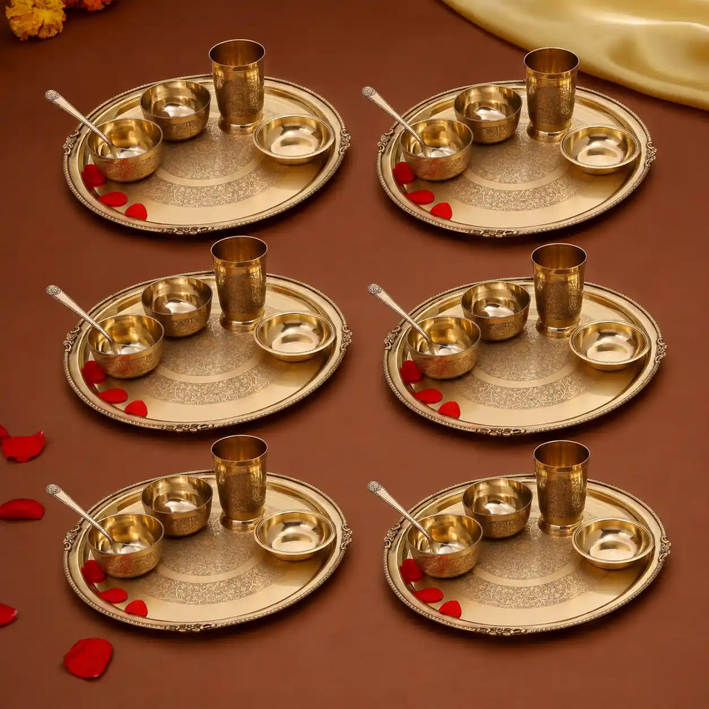 Brass Thali/Dinner Set (1.25 Kg) Vedansh Craft
