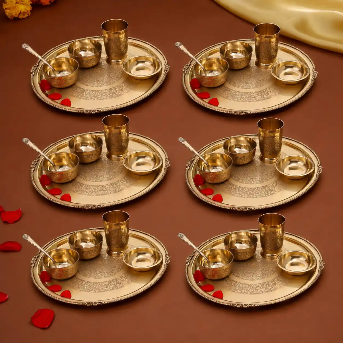 Brass Thali/Dinner Set (1.25 Kg) Vedansh Craft
