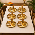 Brass Handcarved Thali/Dinner Set (1.4 Kg) Vedansh Craft