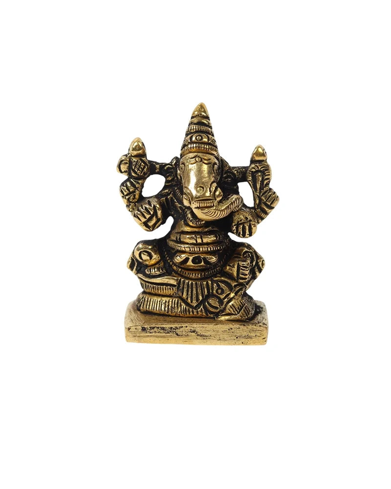 Solid Brass Ganesh Ji Idol for Mandir, Office and Vastu Decoration