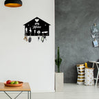 Artvibes Unique Stylish Wooden Key Holder for Wall Decor with Stylish Stainless Steel 6 Hooks Beautiful Key Organizer for Home Decoration(KH_814), Black1