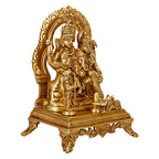 SVARUP Brass Shiva Parvati Shiv Parivar Shankar Bhagwan Ganesh Family Murti Idol Statue Sculpture Gold Color Height 12 Inches 1 Pcs