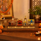 Char Dham Temple Wooden Model Yamunotri,Gangotri,Kedarnath&Badrinath 8 INCH
