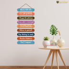Artvibes Rules for Life Quotes Designer Hanging Wooden Art | Quotes Decor Item | Wall Accent | Office Decoration Item | Inspirational Quotes Wall Art | Mdf Decoration | Gift Items (WH_9310N)