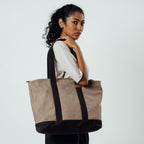 DailyObjects Khaki Beige-Clove Field Tote Bag |Canvas Tote Shoulder Bag Fits upto 14 Laptop for Women and Men Work & Daily Use |Handcrafted from premium cotton canvas perfect for Work & Daily Use
