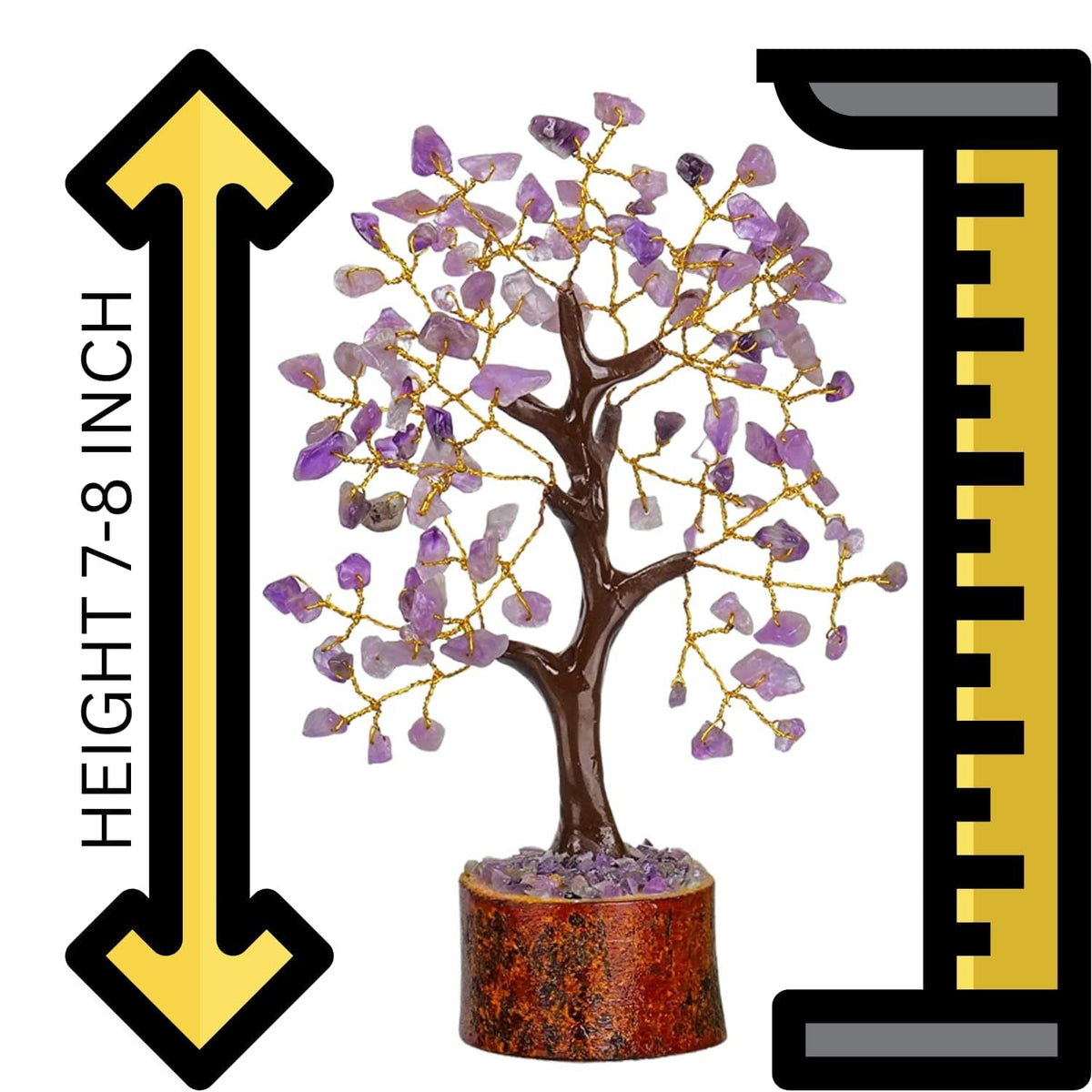 DVISHA Amethyst Feng Shui Money Tree Healing Crystals - Chakra Tree of Life - Amethyst Crystal Tree - Gemstone Tree Crystal Decor - Spiritual Gifts - Crystal Gift