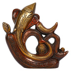 Svarup Modern Art Designer Ganesha Om Ganesh Brass Idol Murti Religious Statue for Good Luck & Success Gift 8 Inch.