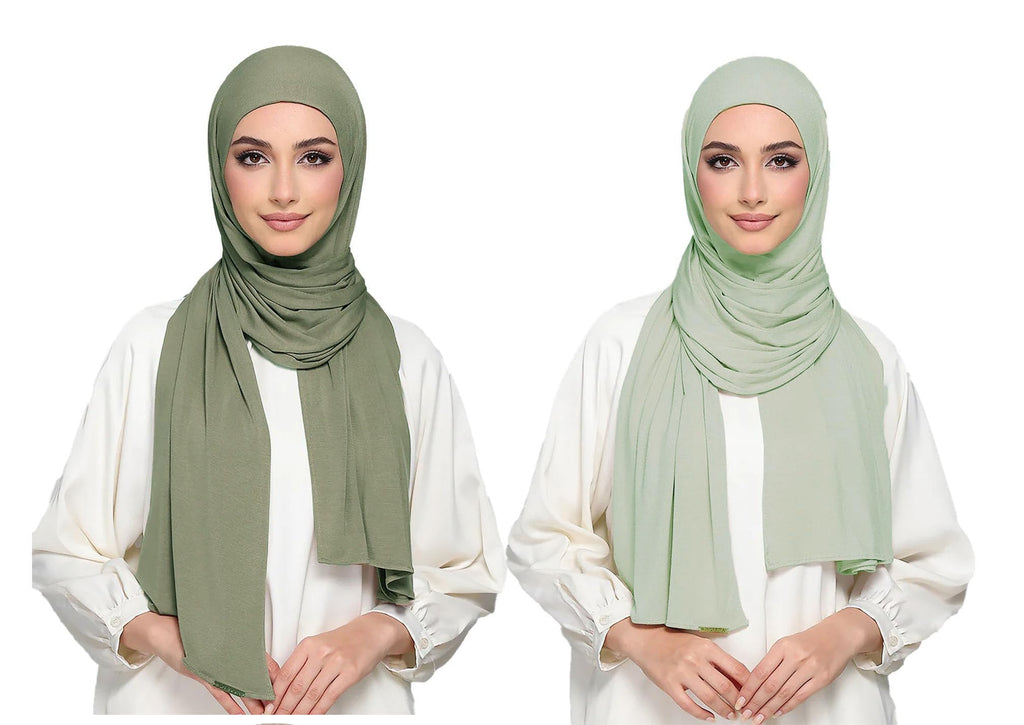 ICW Women's UV Protection Light Weight Jersey Cotton Summer Scarf Stoles Shawl head scarves for girls Dn03 (Pack of 2) (COLOUR9)