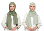 ICW Women's UV Protection Light Weight Jersey Cotton Summer Scarf Stoles Shawl head scarves for girls Dn03 (Pack of 2) (COLOUR9)