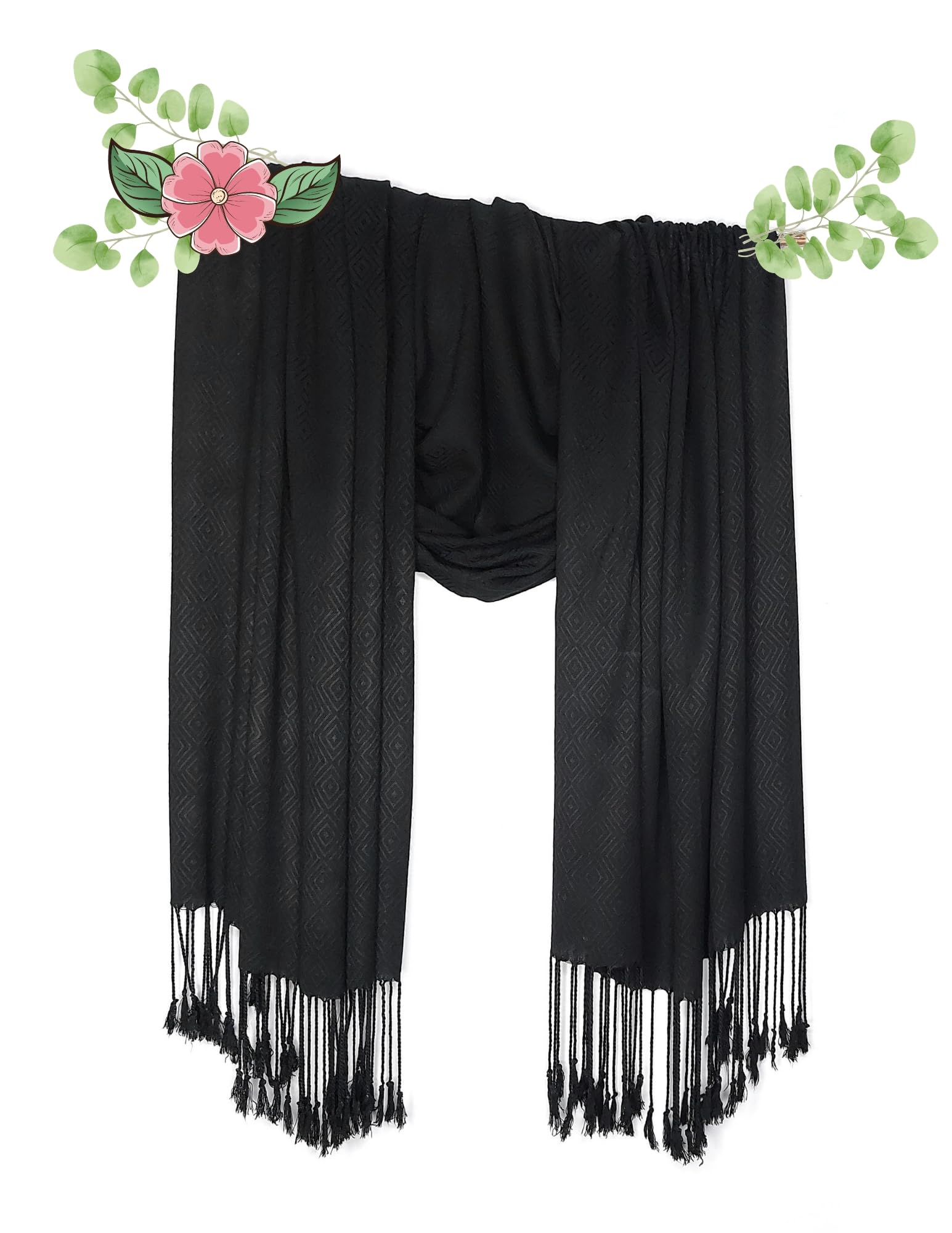 Chandwasia Viscose Doby Weaving Fabric Scarf, Stole & Shawl | Stylish All-Season Accessory for Girls, Ladies, Women & Men | Summer & Winter Wear