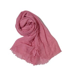 Iba & Isba Women's Plain Crinkled Scarves, Stoles, Hijab (76 x 36 inch) (Sunset)