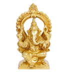 Svarup Brass Sitting Ganesha Idol Ganesha Statue Ganpati Murti for Home Entrance Decor Height 6 Inch.