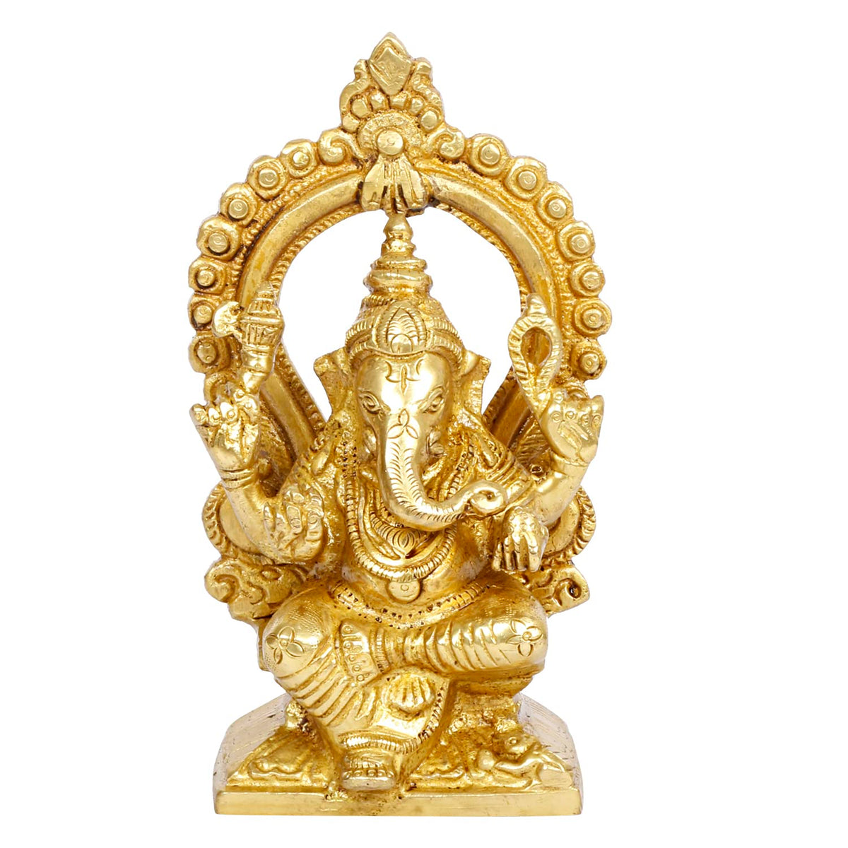 Svarup Brass Sitting Ganesha Idol Ganesha Statue Ganpati Murti for Home Entrance Decor Height 6 Inch.