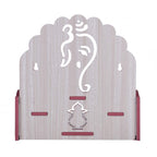 nexat Wooden Ganeshji Art Big Temple Son|Dev Ghar|Mandir for Pooja Home|Solid Wood Temple|Engineered Wood Home Temple|28x26x28CM| (White)