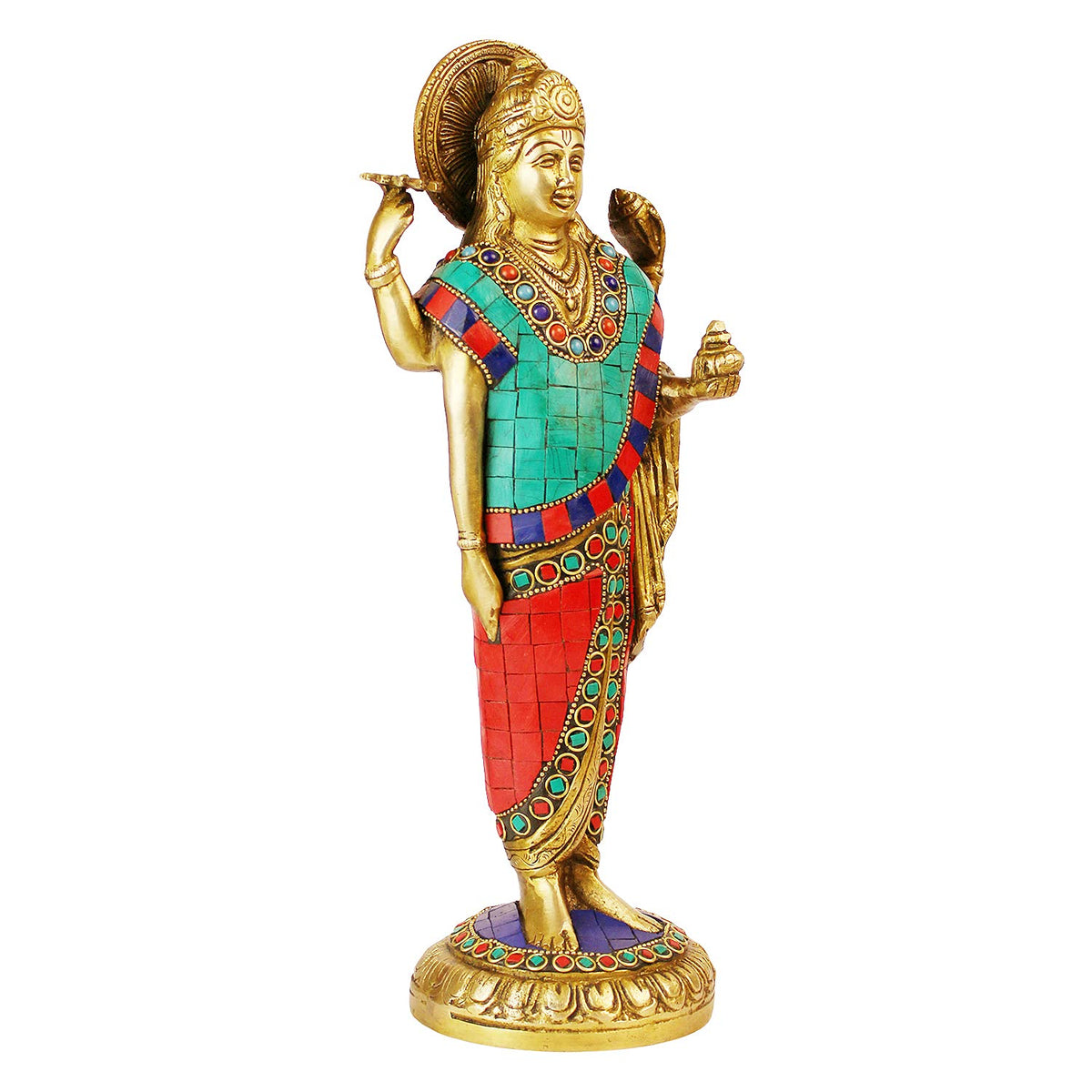 ARTVARKO Brass Dhanavantari Idol The Physician of Gods Dhanvantri Decorative Murti Statue Showpiece for Gift Dhanwantri Statue 12 Inches