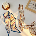 6 Pcs Various Floral Patterns Satin Scarf for Hairs, Bohemian Head Scarf for Women Stylish Hair Scarfs, Great for Hair Styling or Handbag Ribbon Accessories of Women (90×7cm)