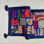 ATRANGI STUDIO Patchwork Table Runner | Traditional Rajasthani Khambadiya Craft | Handmade Dining Table Runner for Home Decor | Colourful Dining Setup | 14x60 Inch, Blue