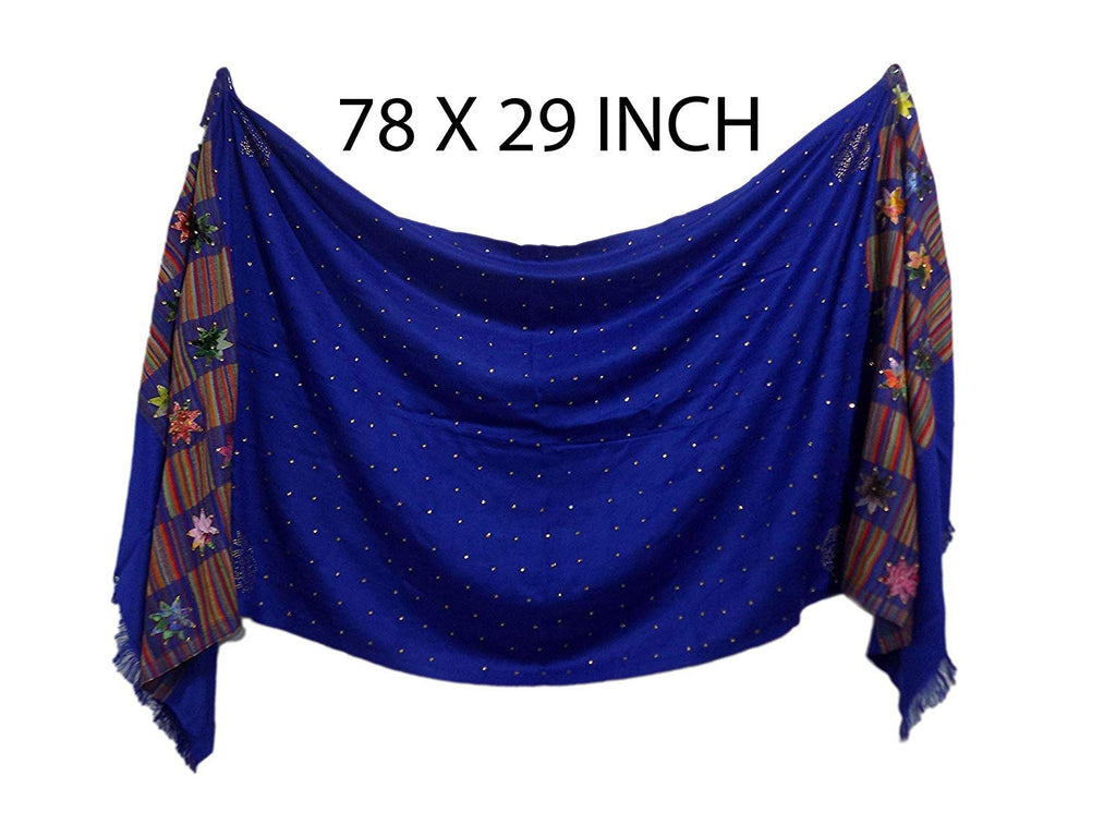 Kabello Winter Accessories For Women And Girls, Woolen Stole For Women, 30 Grams Blue Pack Of 1 (M2)