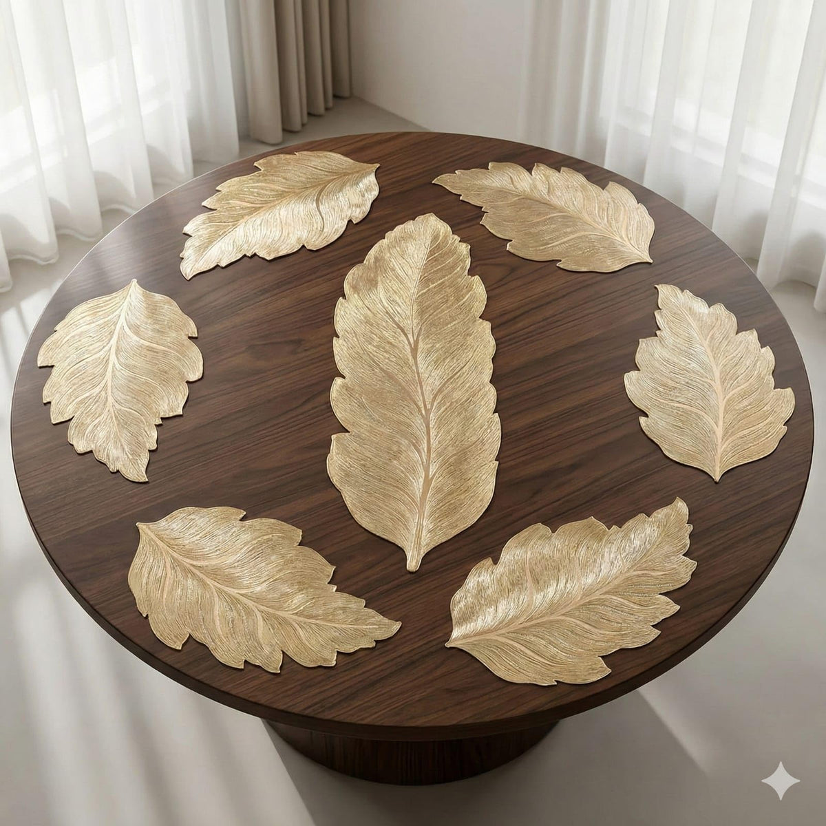 Combo Table Mat and Table Runner Set for Dining Table |Complete Table Cover Set for Plates & Cutlery |Suitable for Home and Everyday Use (Combo Imperial Bloom + Tropical Leaf Combo, 6 pcs + 1 Runner) Kafalo