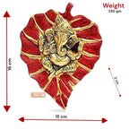 KridayKraft Multicolour Handmade Metal Feng Shui Pan Leaf Wall Hanging with Lord Ganesha – Decorative Showpiece for Positive Energy and Home Décor
