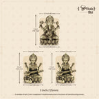 Shilpkala 5 Inch Ganesh, Laxmi & Saraswati Ji Brass Idol (Statue, Murti) for Table, Home & Office Decor, Worship & Gift