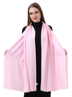 EH Viscose Pashmina Scarf For Women, Twill Weave, Thick, Solid Color Wraps, All Weather, Large, Warm, Very Soft Pashmina Feel Scarves (BABY PINK), (Female)