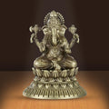 Shilpkala Brass Ganesh Idol 2.7 Inch - Exquisite Fine Detailing, Premium Brass Murti for Mandir, Luxury Home Decor, Statue, Spiritual Gift for Daily Worship, Housewarming & Festival Gift, (Brown)