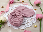 Premium Rhinestone Hijab | Korean Georgette | 70 x 30 Inch | Sparkle Scarf for Women | Soft & Lightweight Fabric (LIGHT TEA PINK)