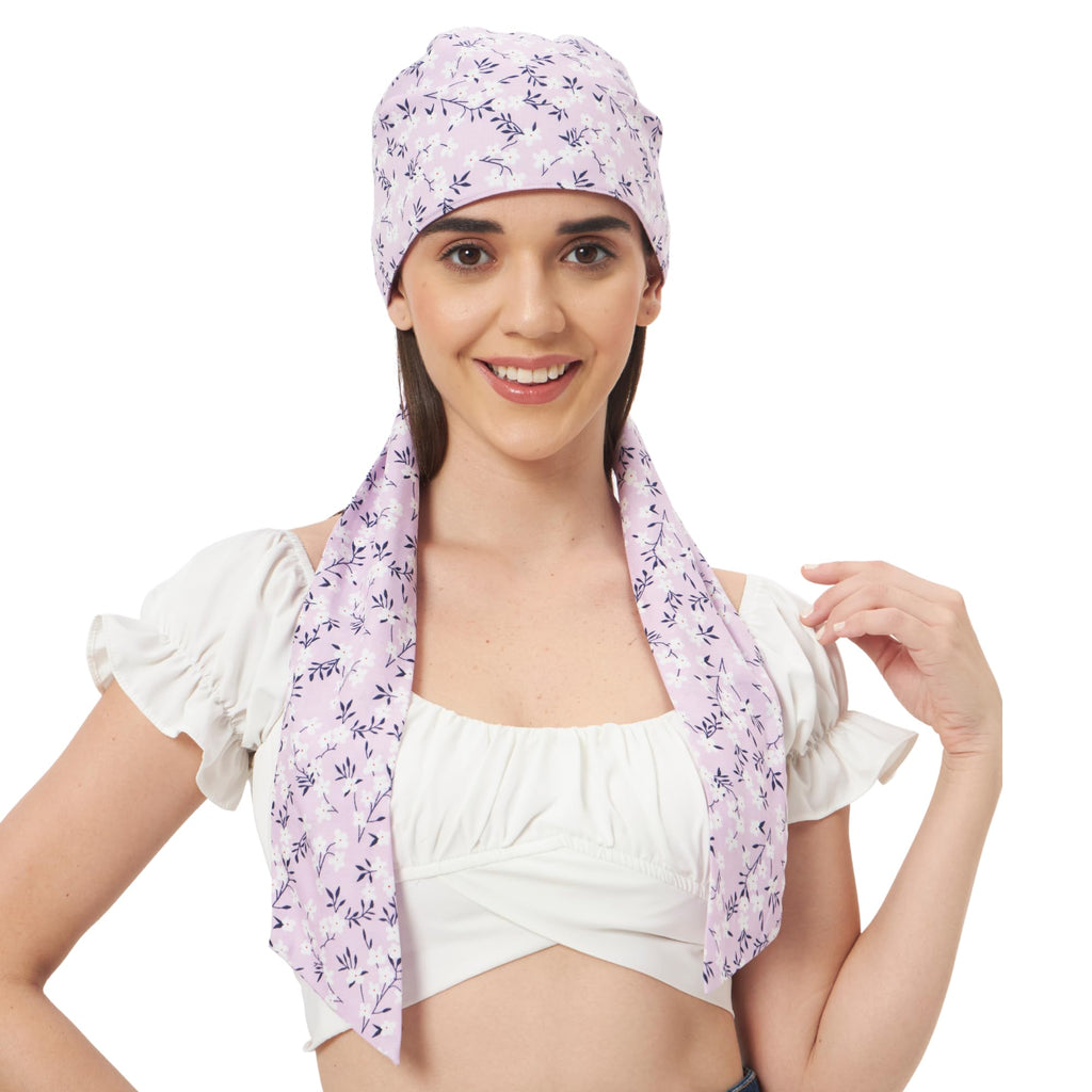 The Headscarves Cotton Printed Headscarf for Women – Soft Chemo Headwear, Stylish Hijab Cap, Breathable Headwrap for Hair Loss, Modest Fashion Scarf & Cancer Turban
