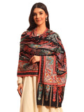 Pashmoda Women Rangkalam 100% Pure Wool Fabric Kalamkari Embroidered Shawl (Size: 40x80in, 101x203cm) KAS21