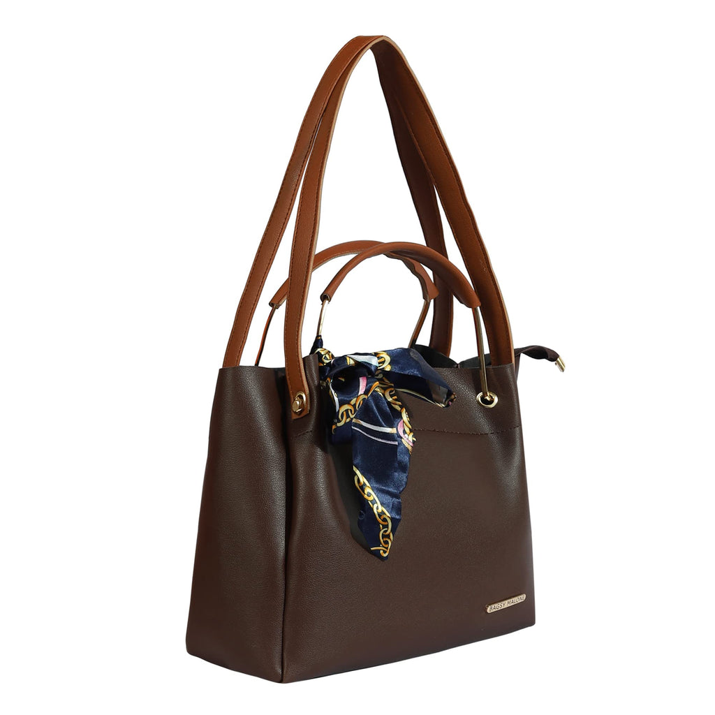 Bagsy Malone Women's Vegan Leather Stylish Tote Bag | Pack of 5 | Ladies Purse Handbag | Womens Day Gift