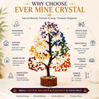 EverMineCrystal 300 Beads, 7 Chakra Crystal Tree, Showpiece Good Luck and Positive Energy, Showpiece for Living Room, Natural Healing Gemstones Money/Lucky Tree for Good Luck, Multicolor