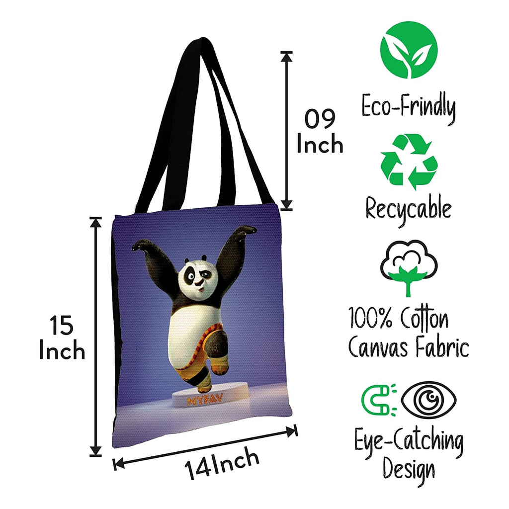 MY FAV Cotton Printed Canvas Tote Bag, for Travel,Yoga, Gym, Sports | Designer Shopping Bag | Compact, Lightweight and Eco-friendly - Capacity15kgs (6 Month Warrenty) - Pack of 2