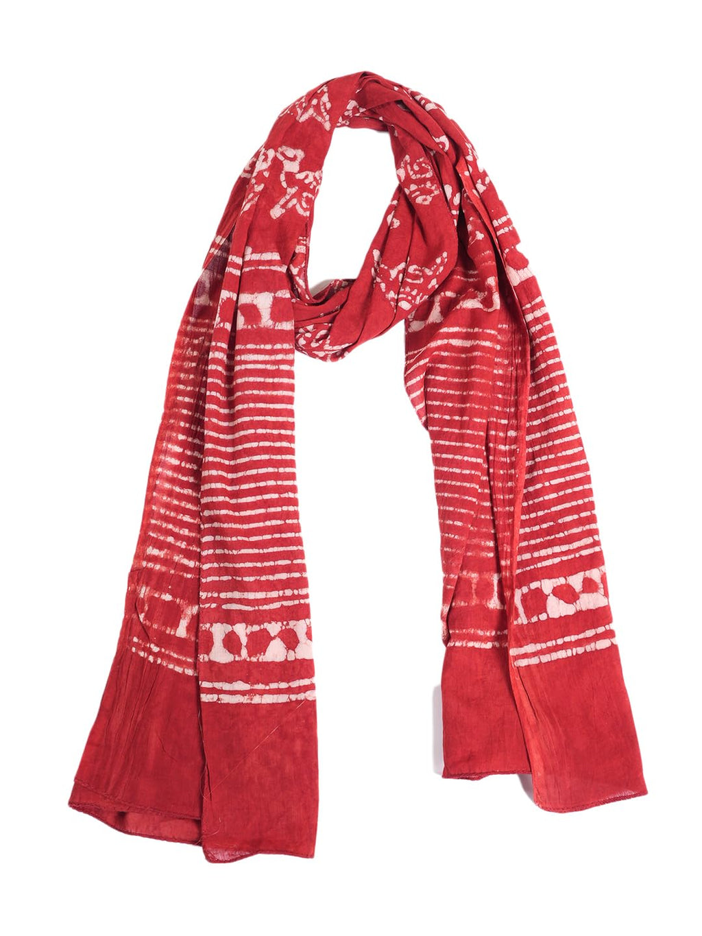 Gutthi Women's Cotton Stoles | Scarf Lightweight & Comfortable for All Seasons, Size (100X180 CM) (Red)