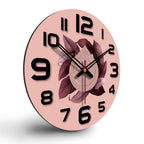 VIBECRAFTS Leaves Printed Pattern Wooden Wall Clock for Home Decor | Office | Livingroom | Bedroom | Cafe | Gifts (WWCVC1Pcs_15064)