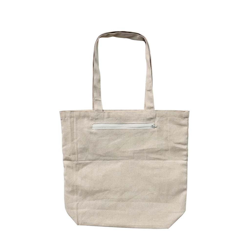 PRINT GALLI 100% Organic Cotton Canvas Tote Bag with Dual Front Pockets | Eco-Friendly, Off-White & Spacious Design | Ideal for Shopping, Travel, and Daily Use | Holds Up to 15 Kg